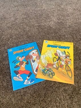 Golden Walt Disney's Sport Goofy Coloring & Activity Book Lot 1984 Vintage